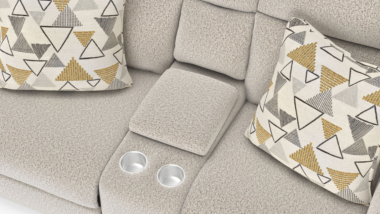 Micah - Power Headrest Power Deep Seat Reclining Console Loveseat - Oatmeal