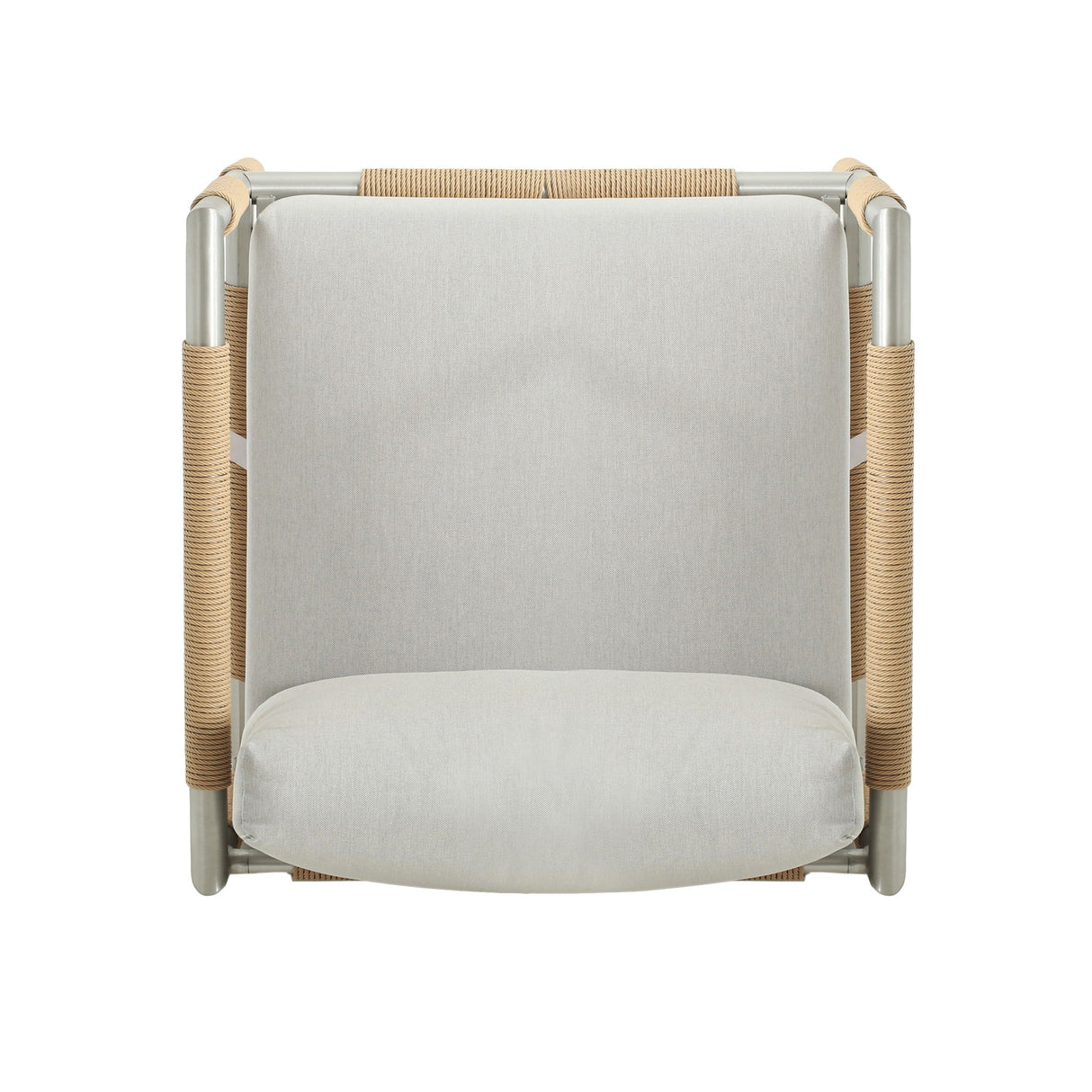 Oriana - Aluminum Outdoor Patio Armchair With Thick Cushions - Light Gray