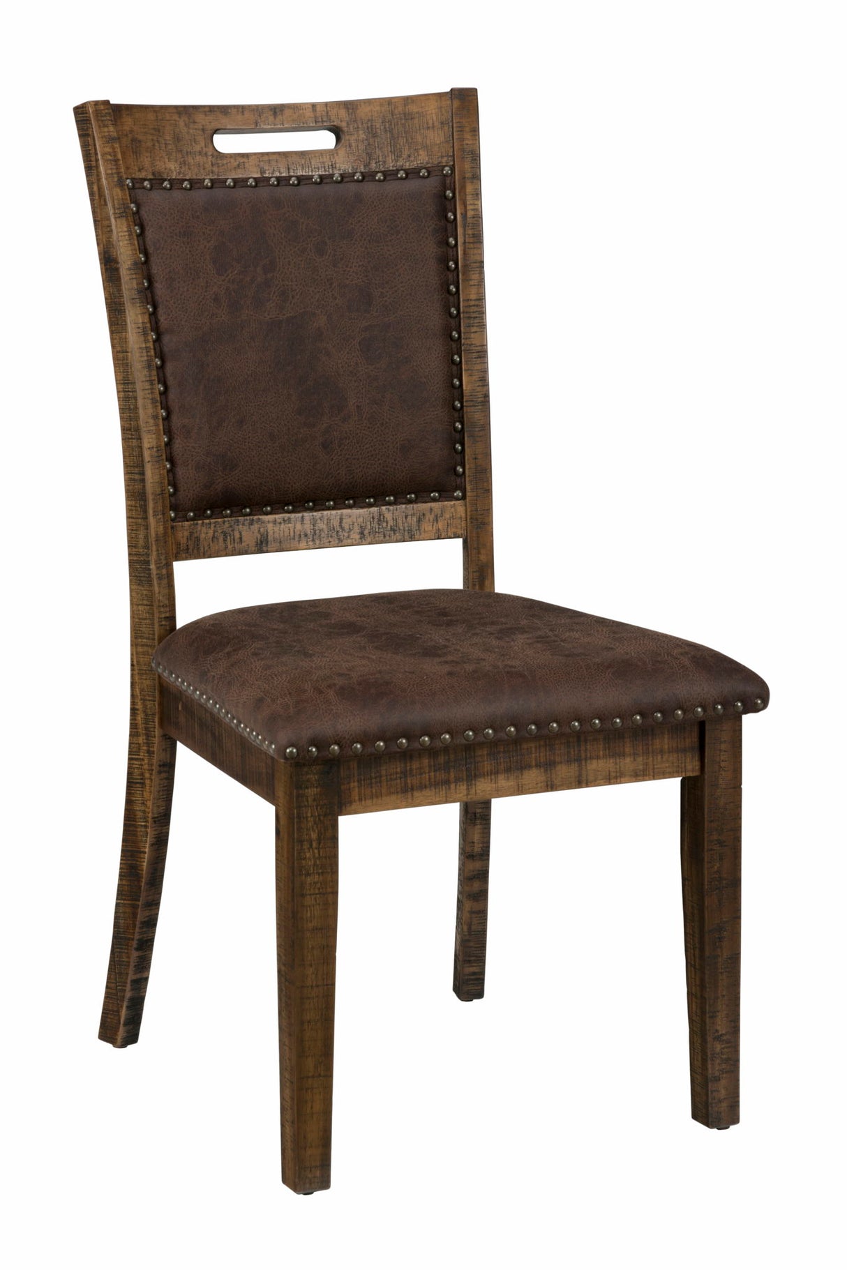 Cannon Valley - Upholstered Back Chair (Set of 2) - Distressed Medium Brown