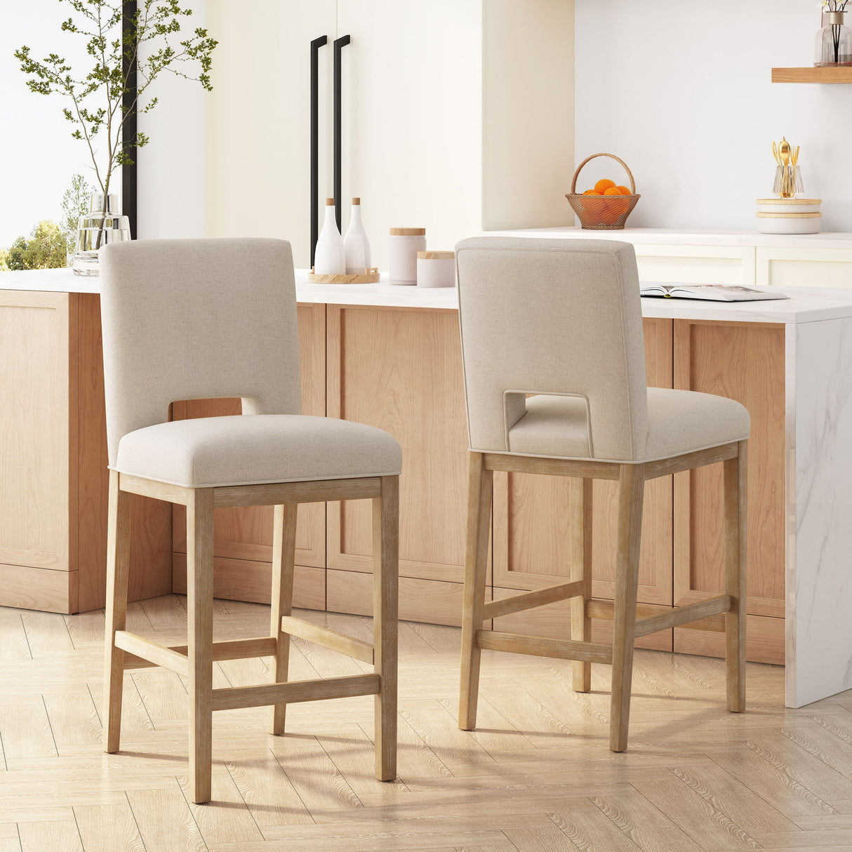 Counter Stools (Set of 2) - Wheat