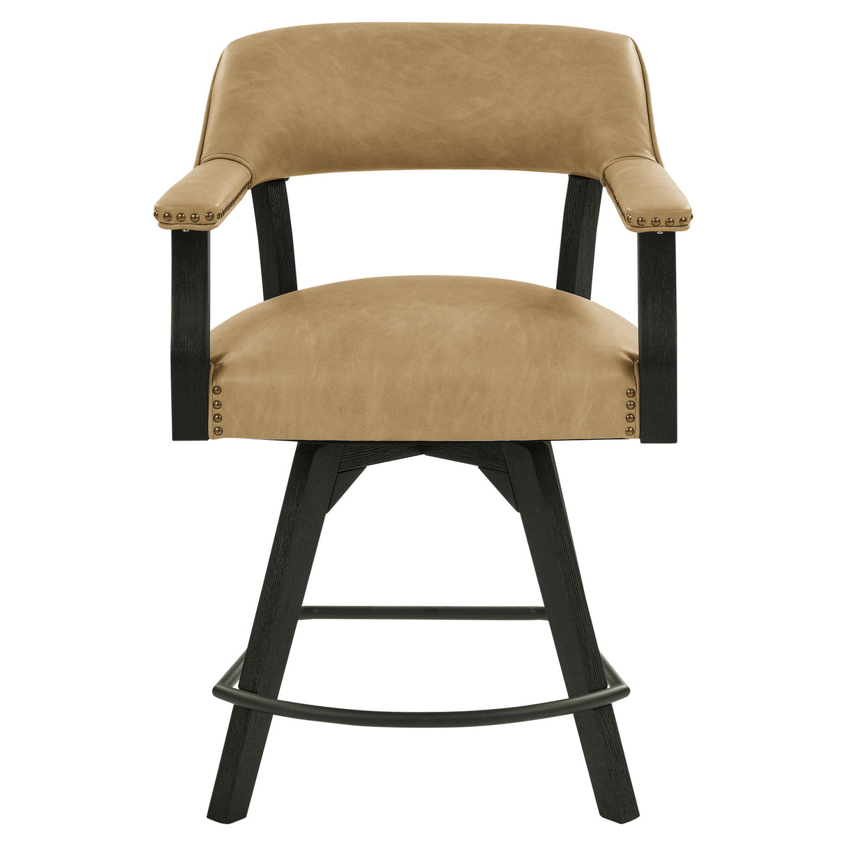 Rylie - Counter Captains Chair Vegan Leather - Black / Sand