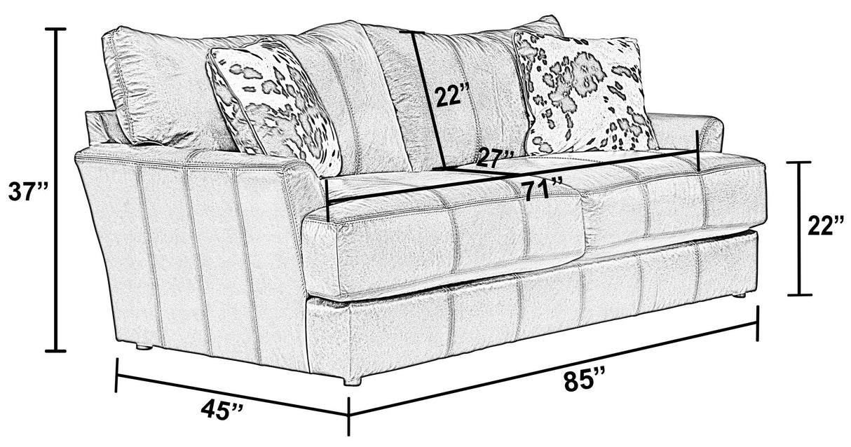 Pavia - Top Grain Italian Leather Sofa With Cuddler Cushions - Cocoa