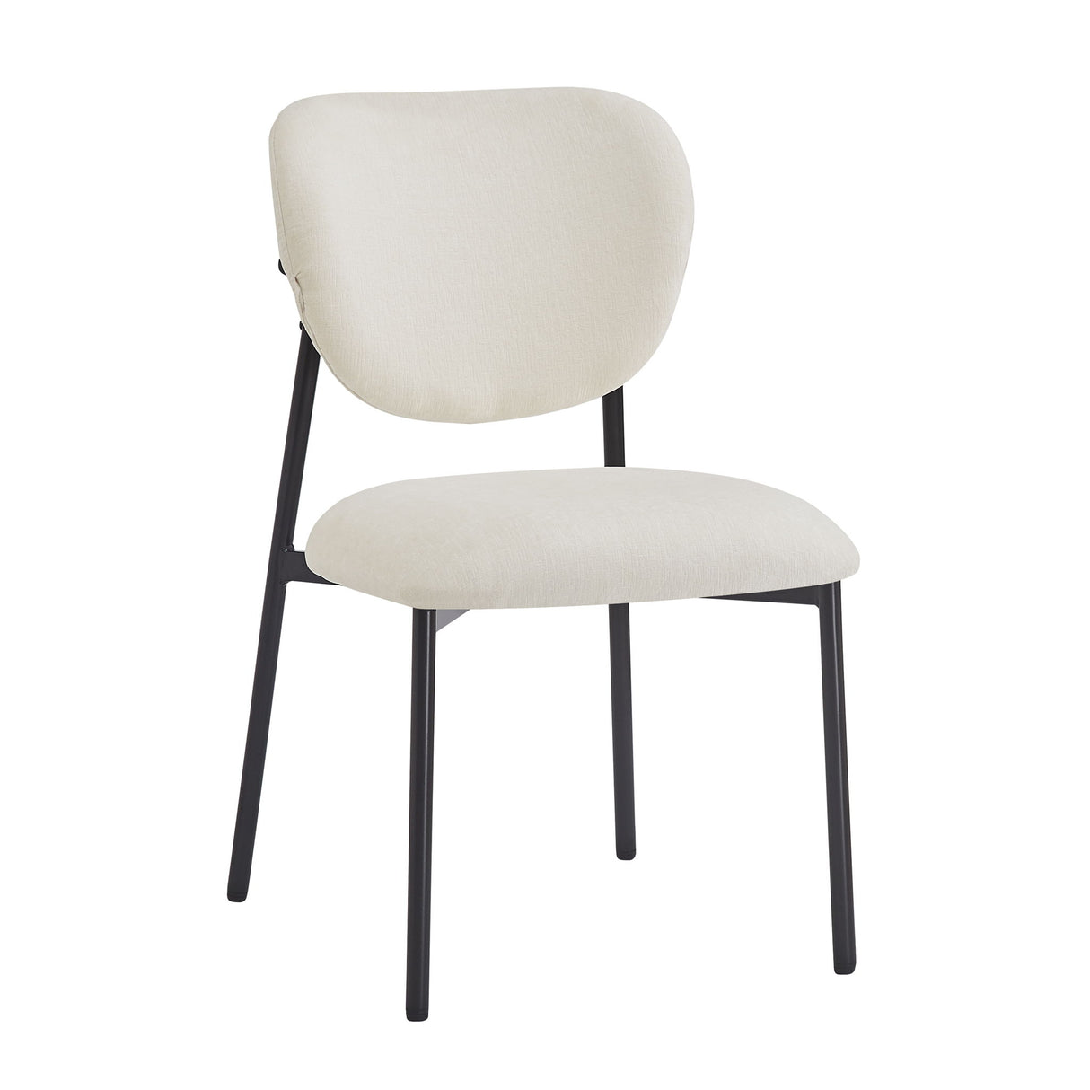 Modern Upholstered Dining Chairs With Metal Legs (Set of 2) - Beige