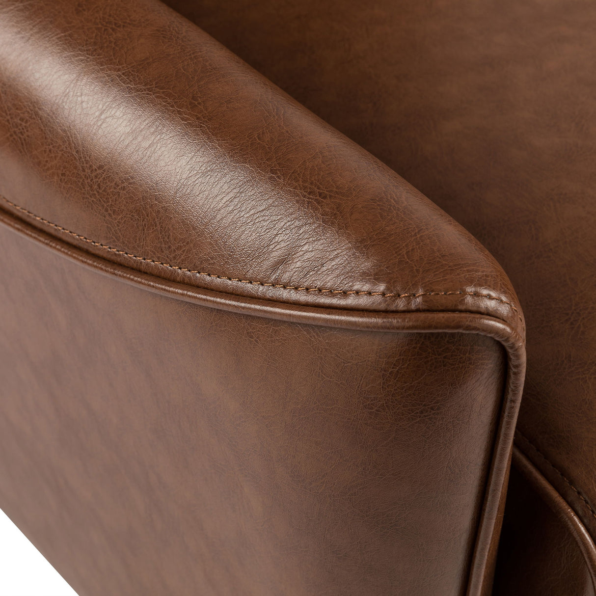 Upholstered Push Recliner Chair With Rubber Wood Legs For Living Room