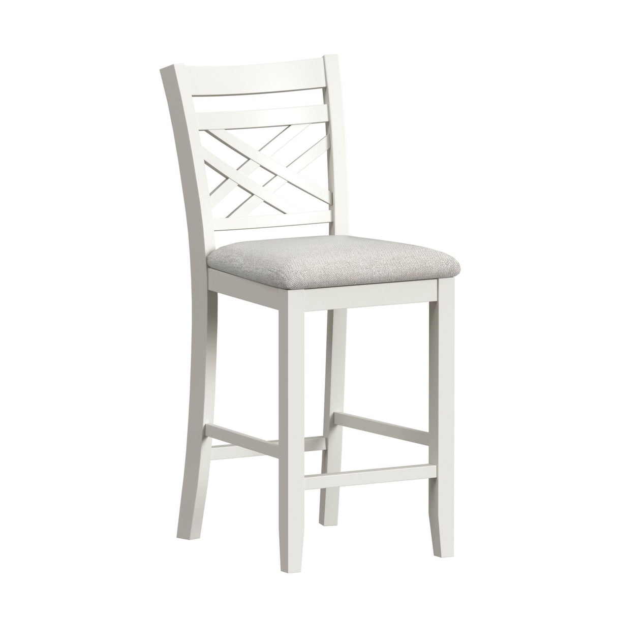 Brooks - 5 Piece Counter Set With Table And 4 Upholstery Seat & Wood Back Chairs - Medium Brown & White