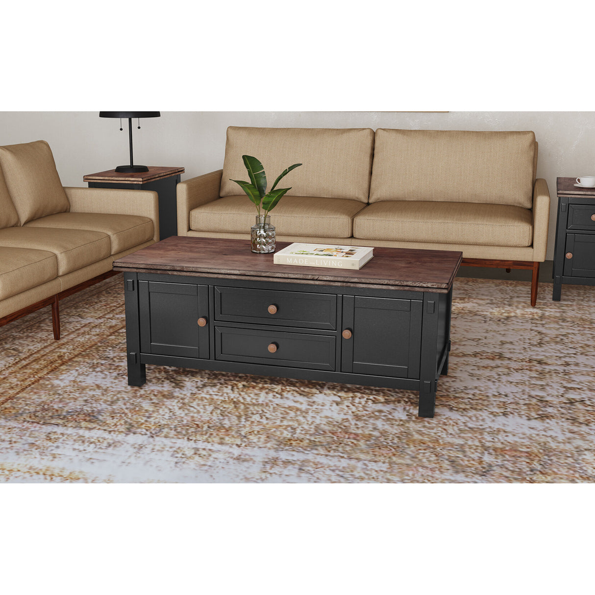 Stormy Ridge Occasional Coffee Table W/ Casters