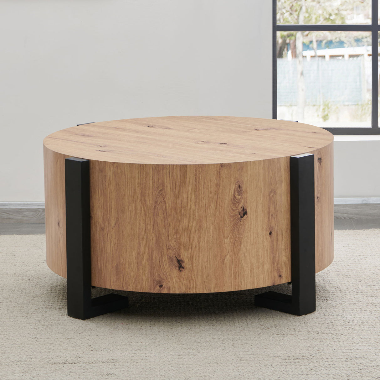 Darcie - Faux Wood Round Table