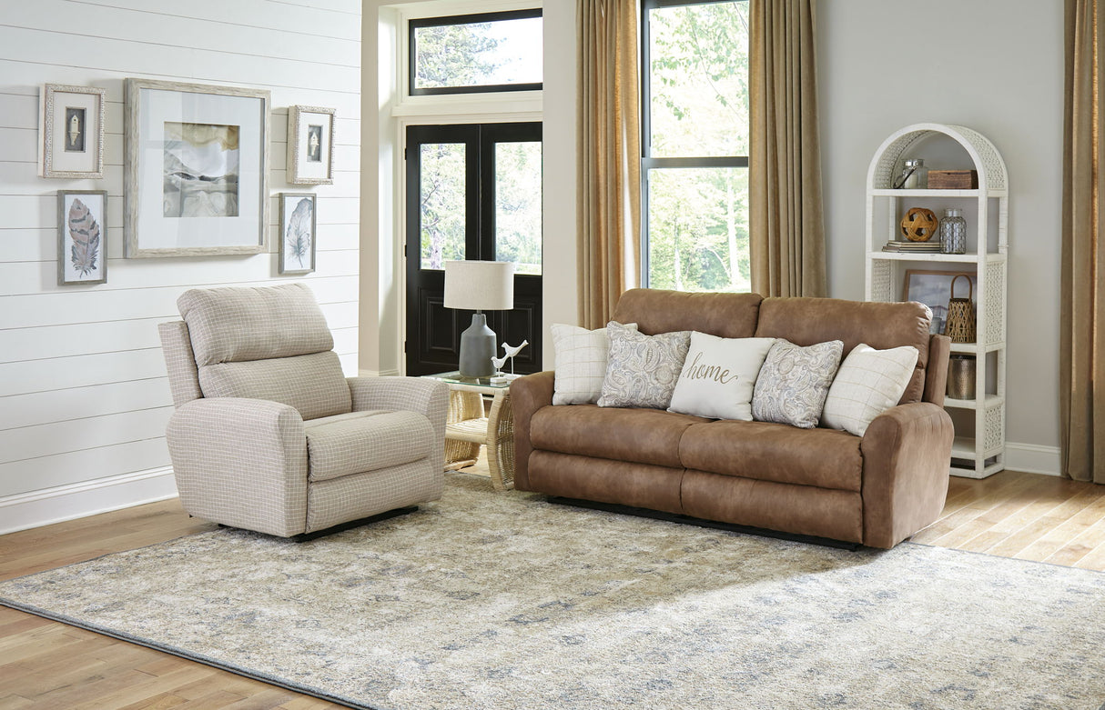 Justine - Lay Flat Reclining Sofa - Burlap