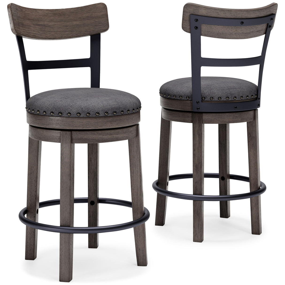 Caitbrook - UPH Swivel Barstool - Gray