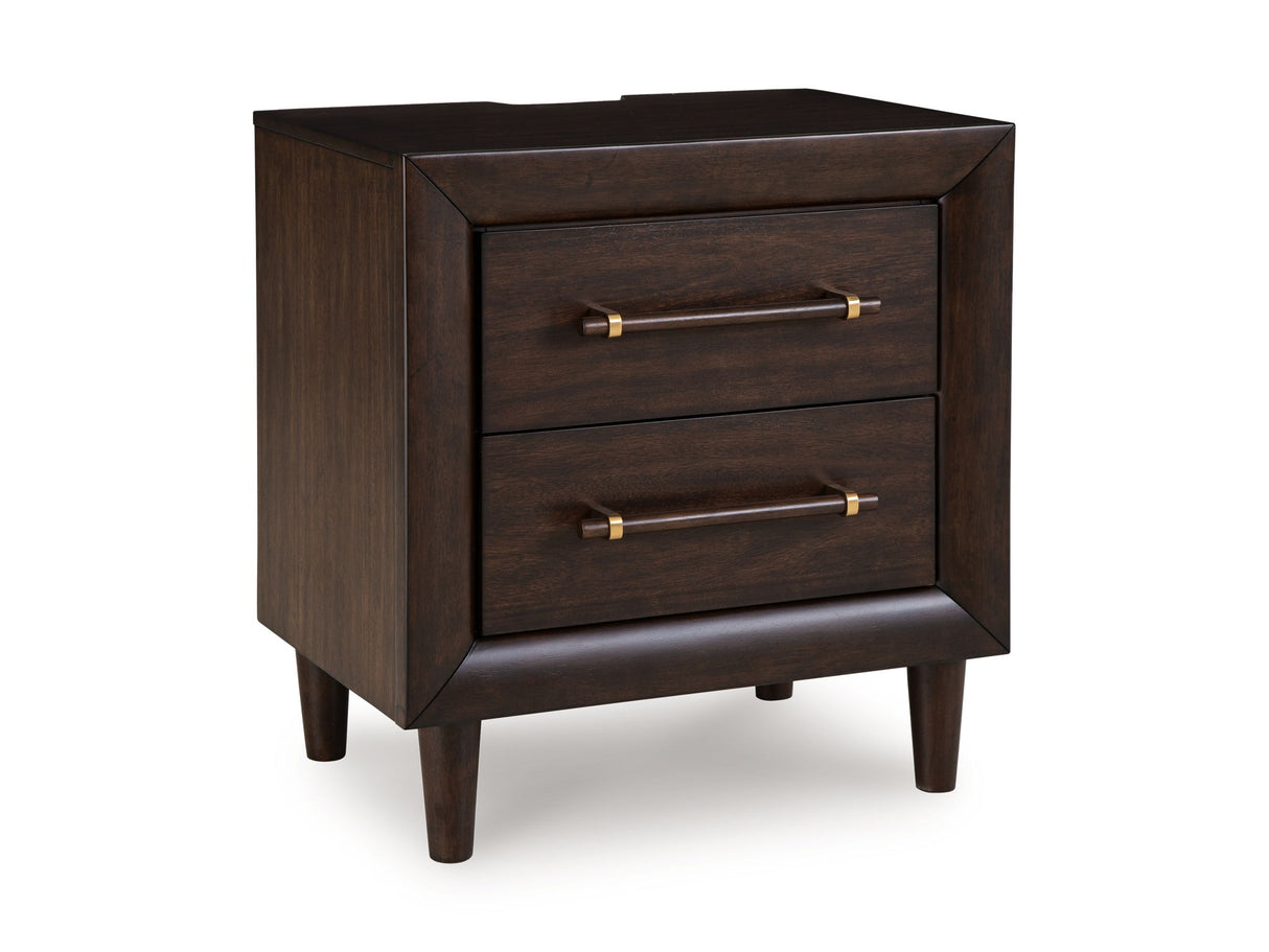 Dantenton - Two Drawer Night Stand - Merlot