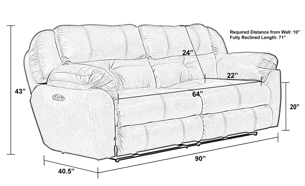 Ferrington - Power Lay Flat Reclining Sofa with Power Adjustable Headrest