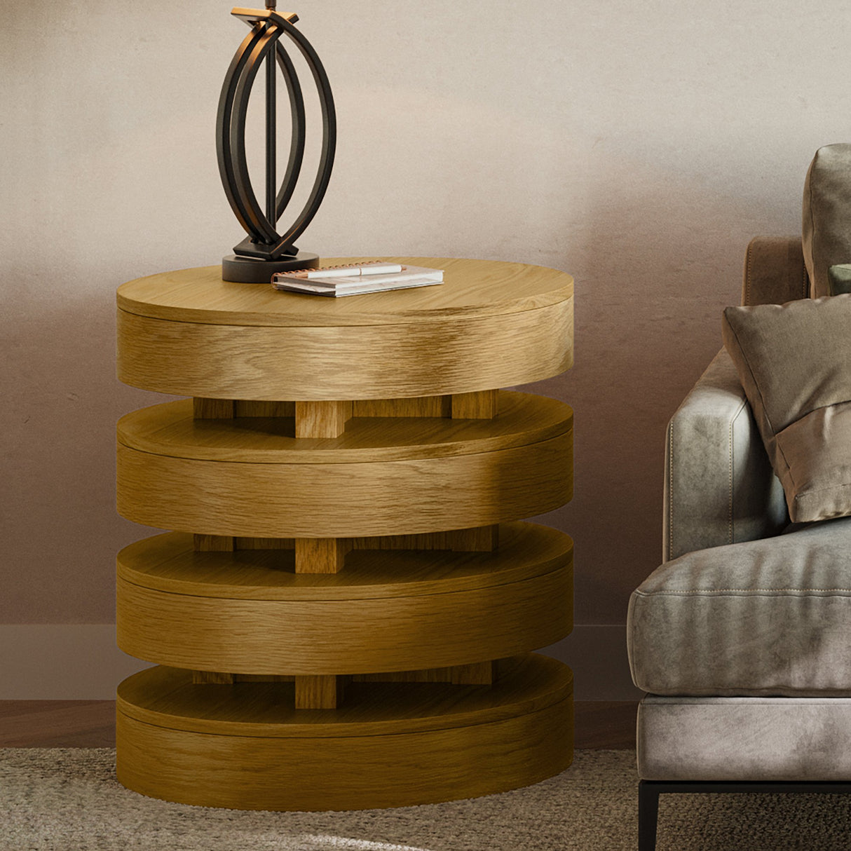 Brix Round End Table - Espresso