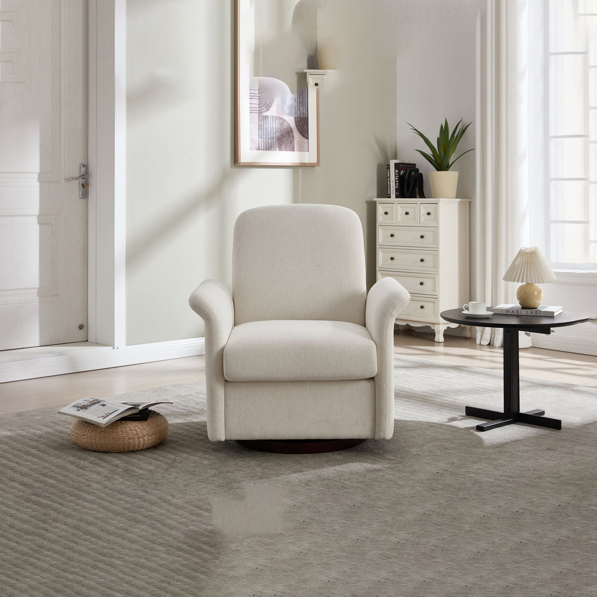 Modern Swivel Barrel Accent Chair With Base