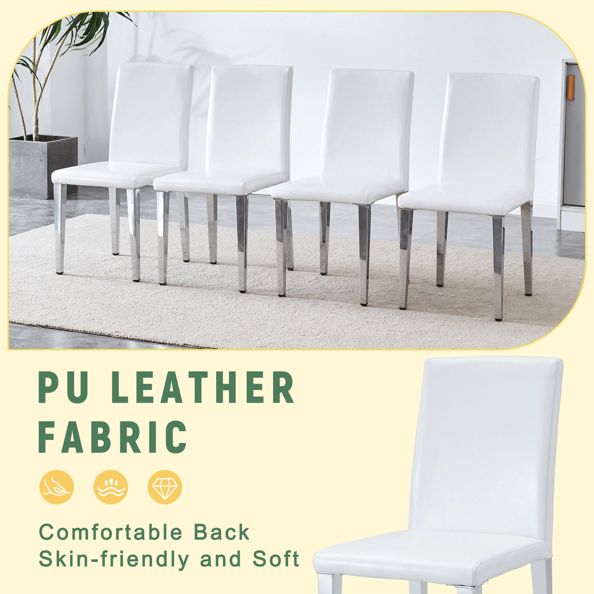 Elegant Upholstered Chairs & Metal Legs