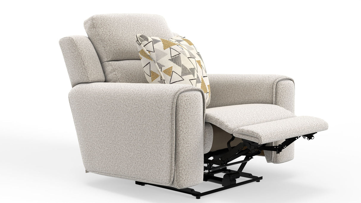 Micah - Power Headrest Power Deep Seat Lay Flat Recliner - Oatmeal