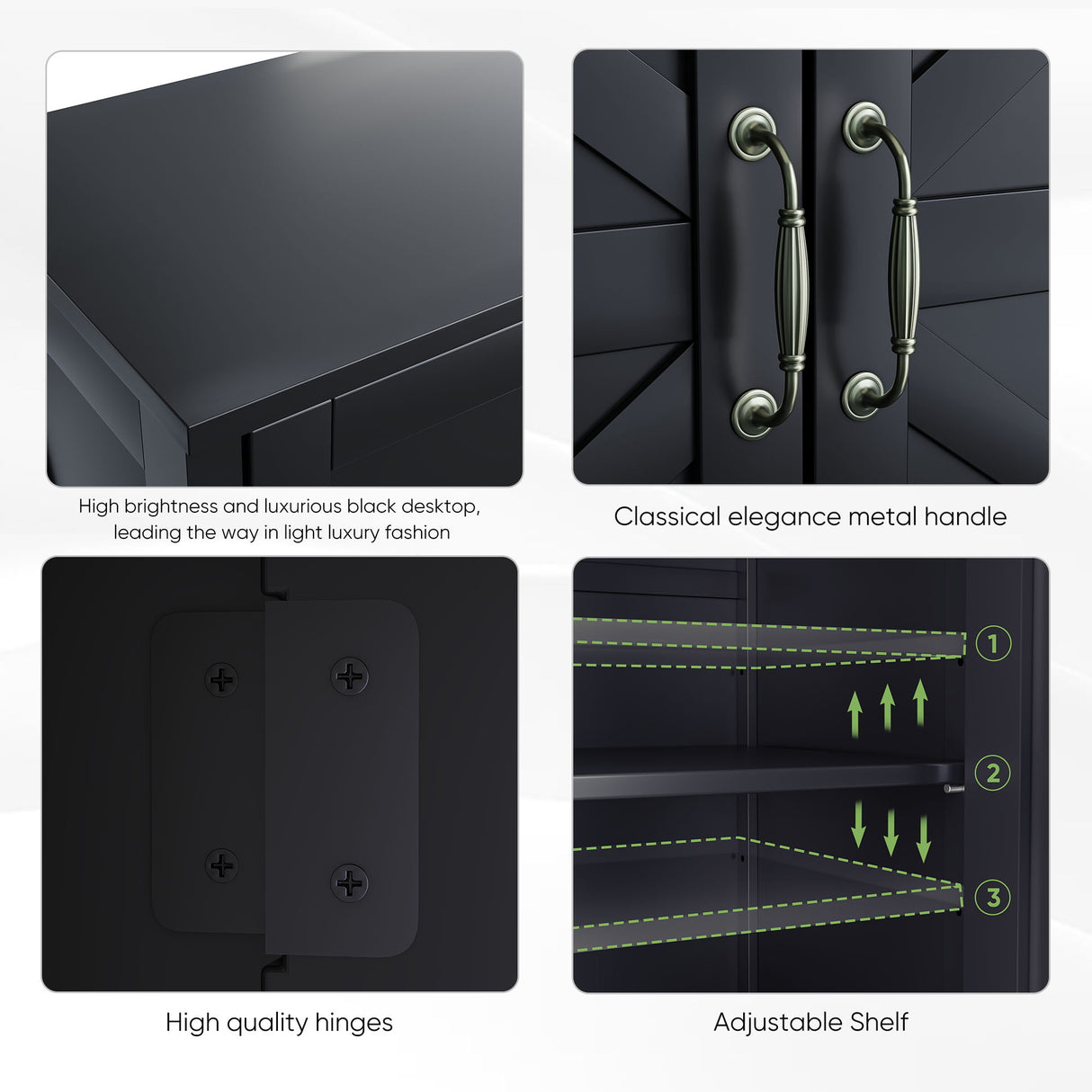 Farmhouse Storage Cabinet With Drawer And Adjustable Shelf