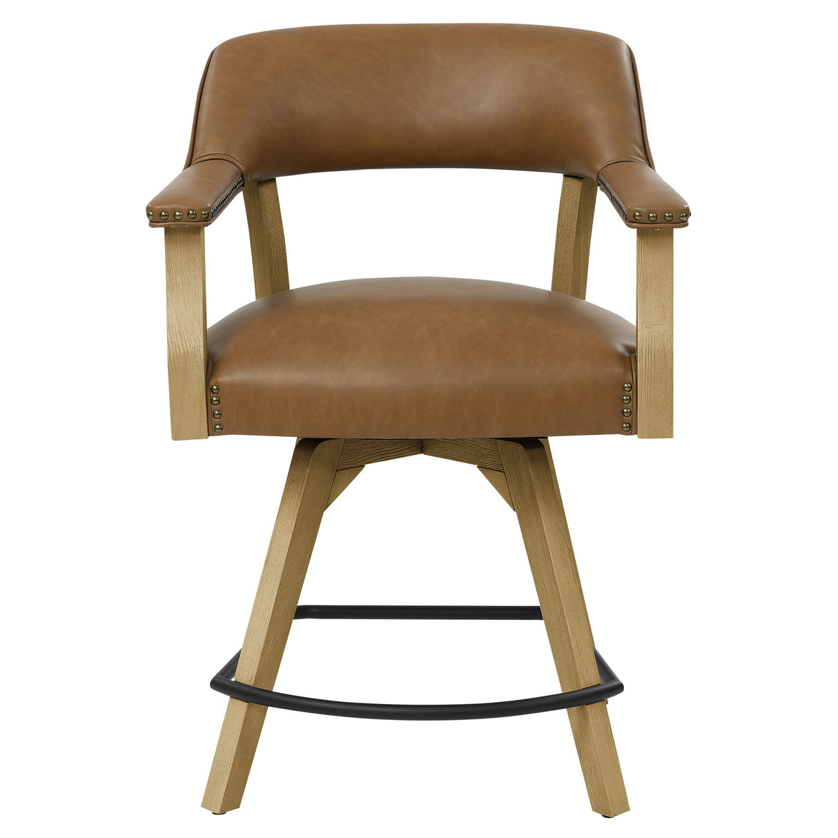 Rylie - Swivel Vegan Leather Counter Chair - Camel