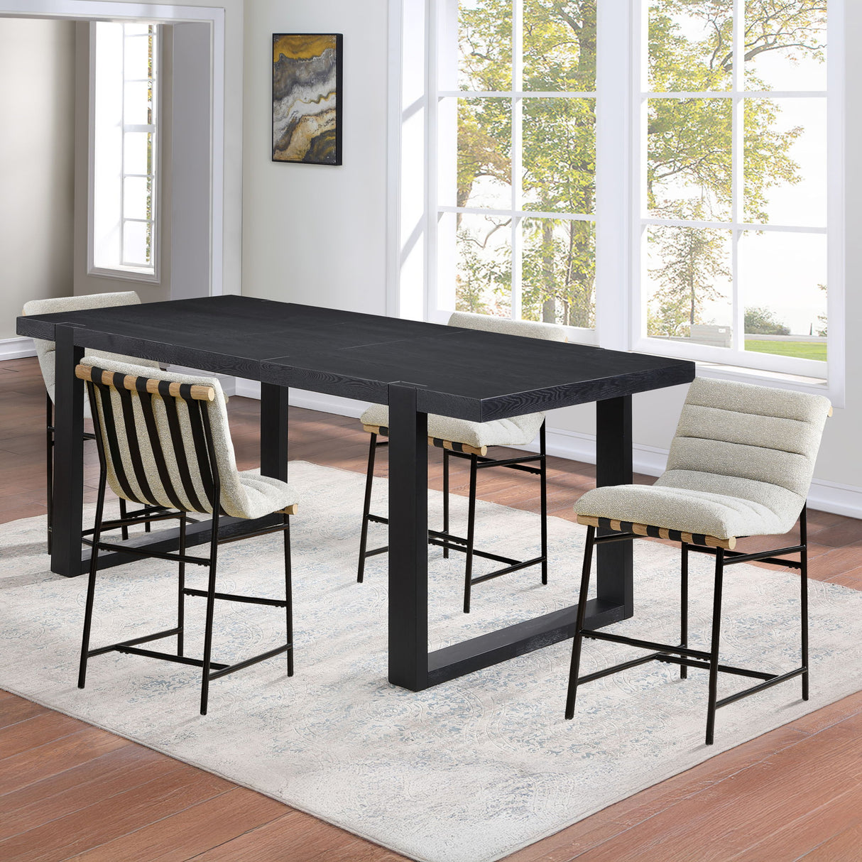Yves - Counter Table And 4 Nicco Chairs