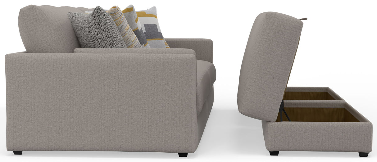 Trevor - Extra Deep Oversized Sofa With Included Storage Cocktail Ottoman