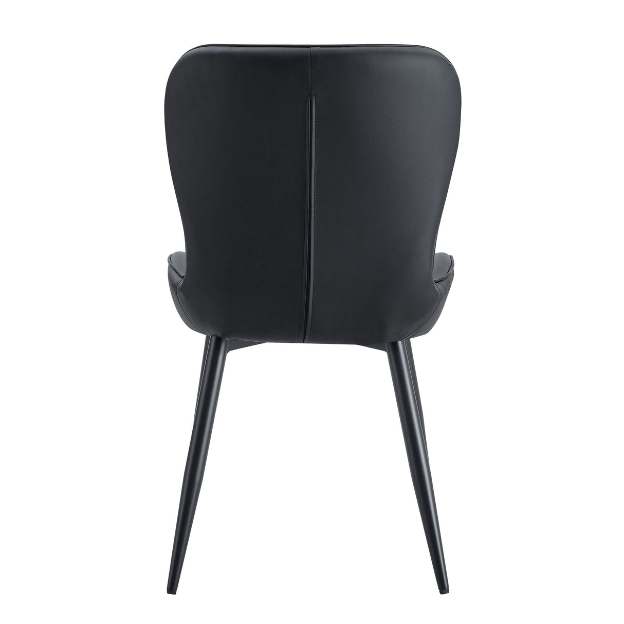 Minimalist Ergonomic Dining Chair (Set of 4) With Curved Cushions And Metal Frame - Black