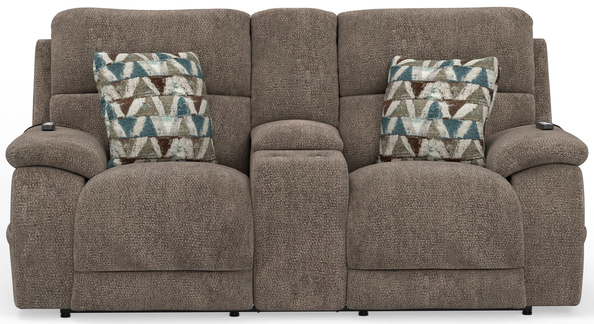 Joya - Power Headrest Power Lay Flat Reclining Console Loveseat With CR3 Heat/Massage/Lumbar/ZG
