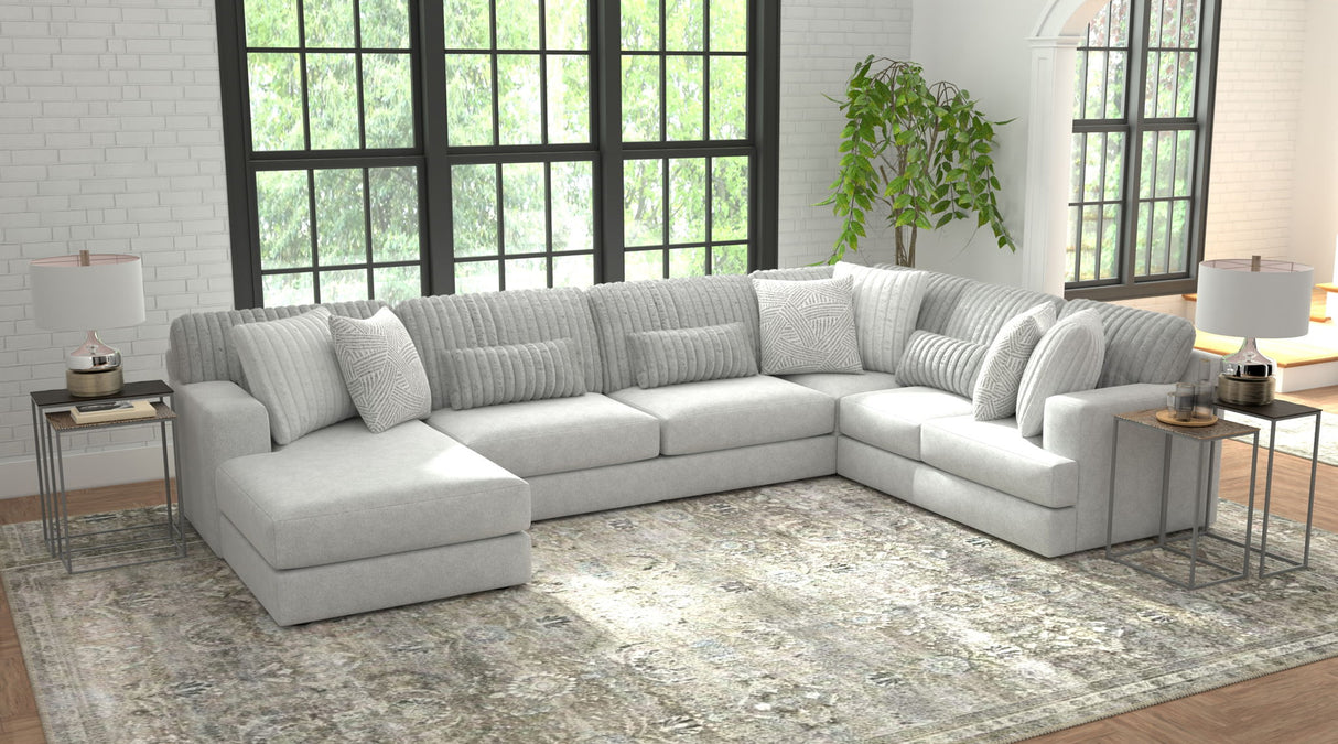 Logan - Upholstered Sectional With Comfort Coil Seating And Accent Pillows Included