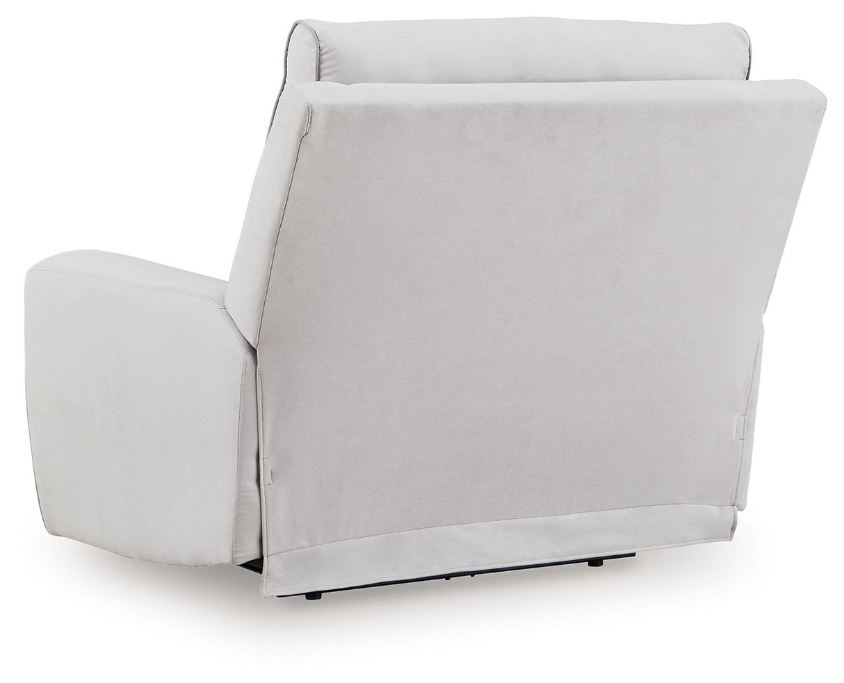 Social Pointe - Power Recliner / Adjustable Headrest - Pearl / Ash