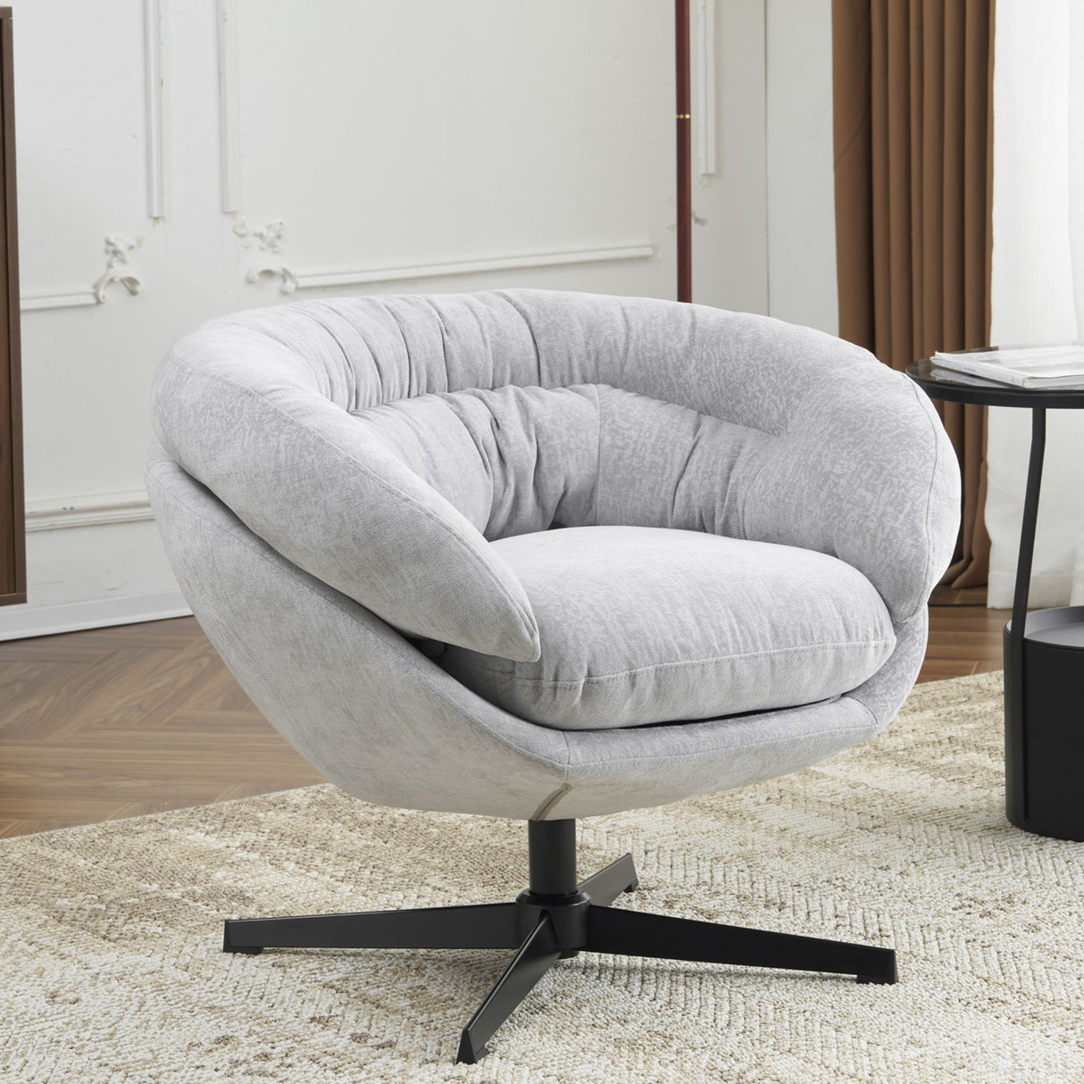 Modern Chenille Office Chair With 360 Degree Swivel
