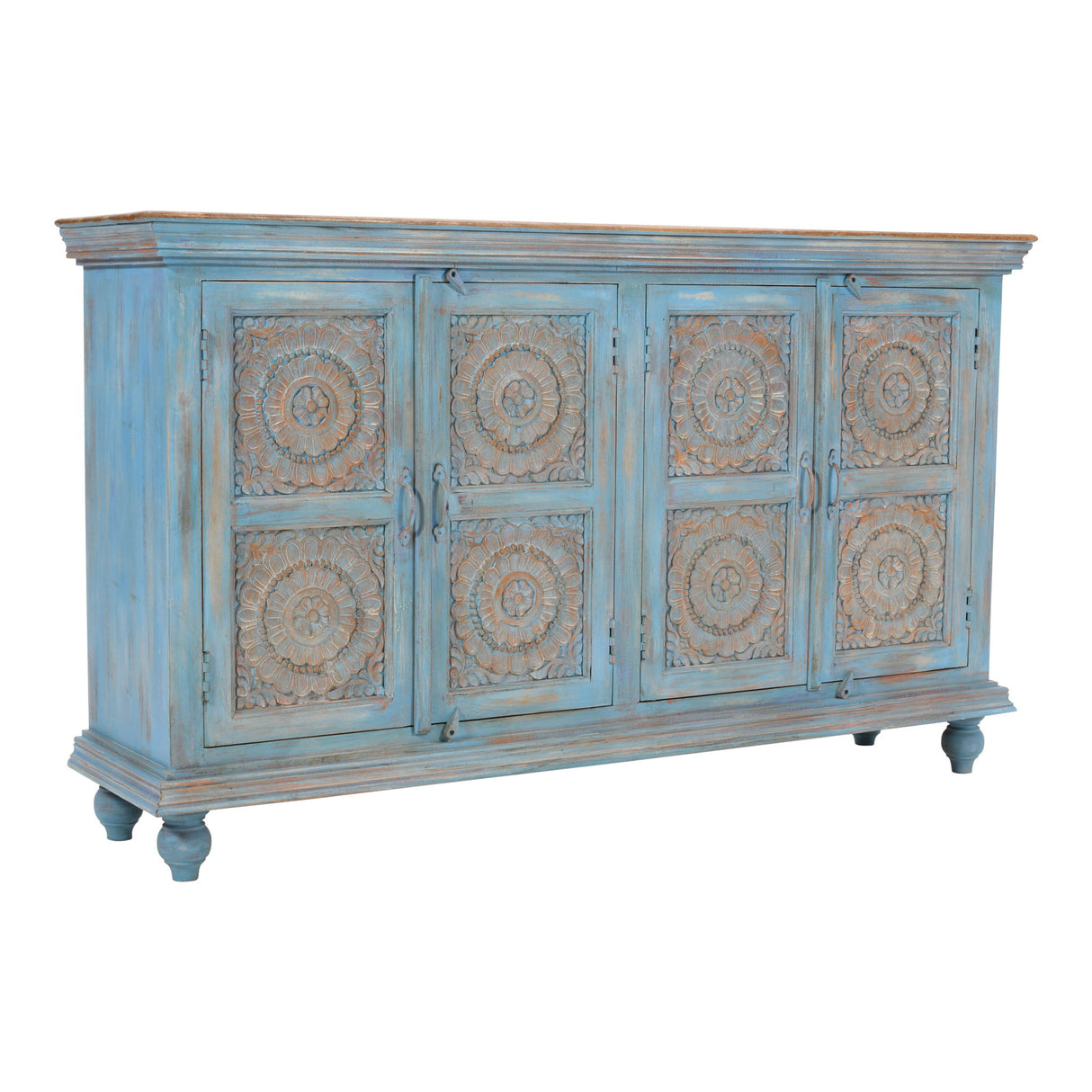 Marchand - 71" Accent Cabinet - Antique Blue