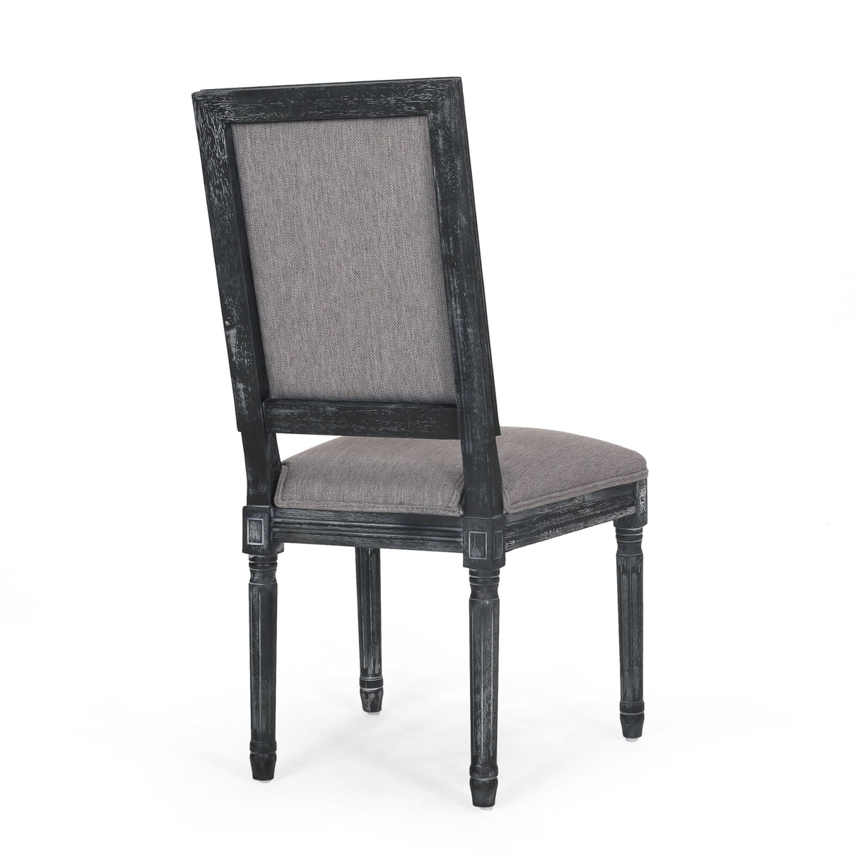 French Country Style Dining Chair With Upholstered Seating And Fluted Legs