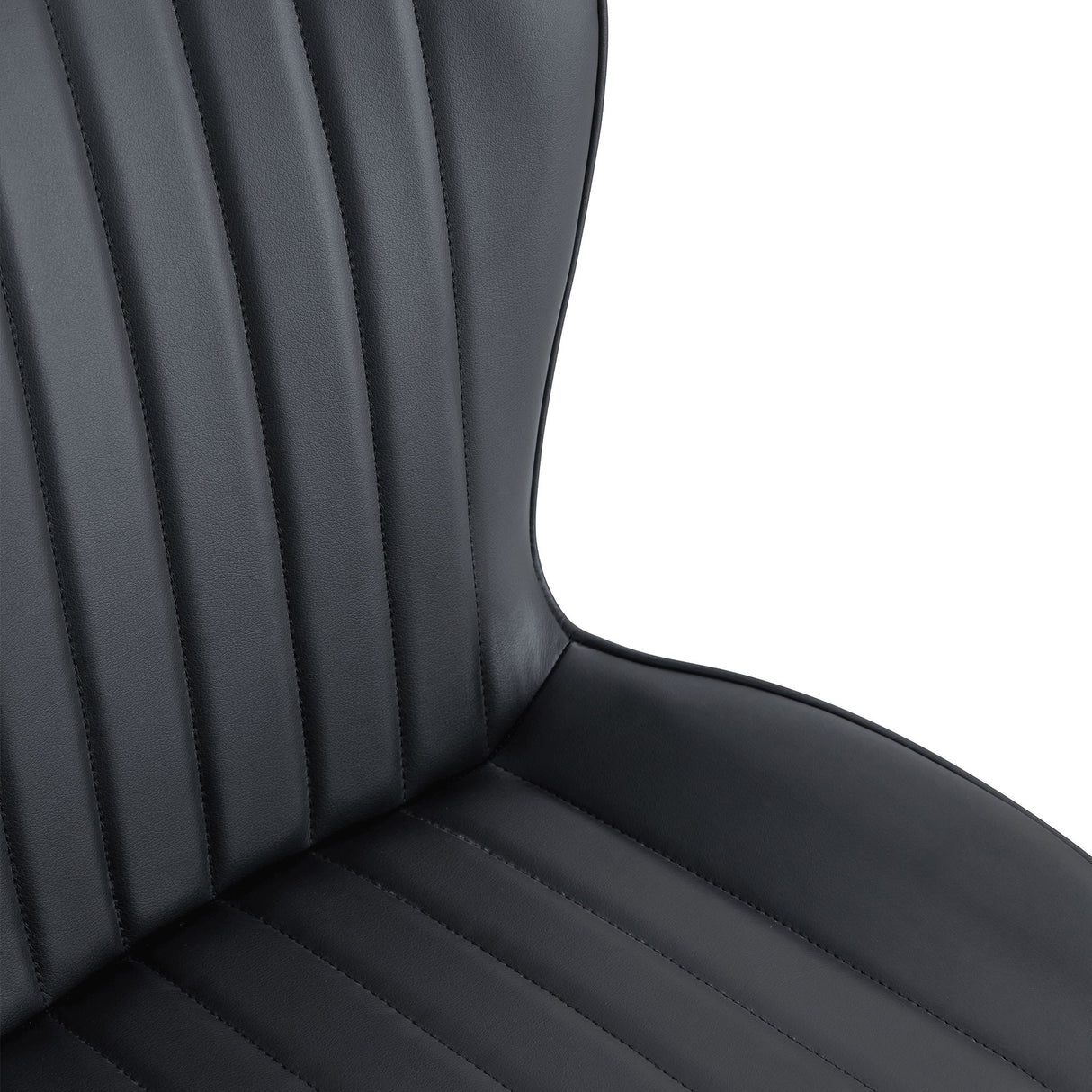 Minimalist Ergonomic Dining Chair (Set of 4) With Curved Cushions And Metal Frame - Black