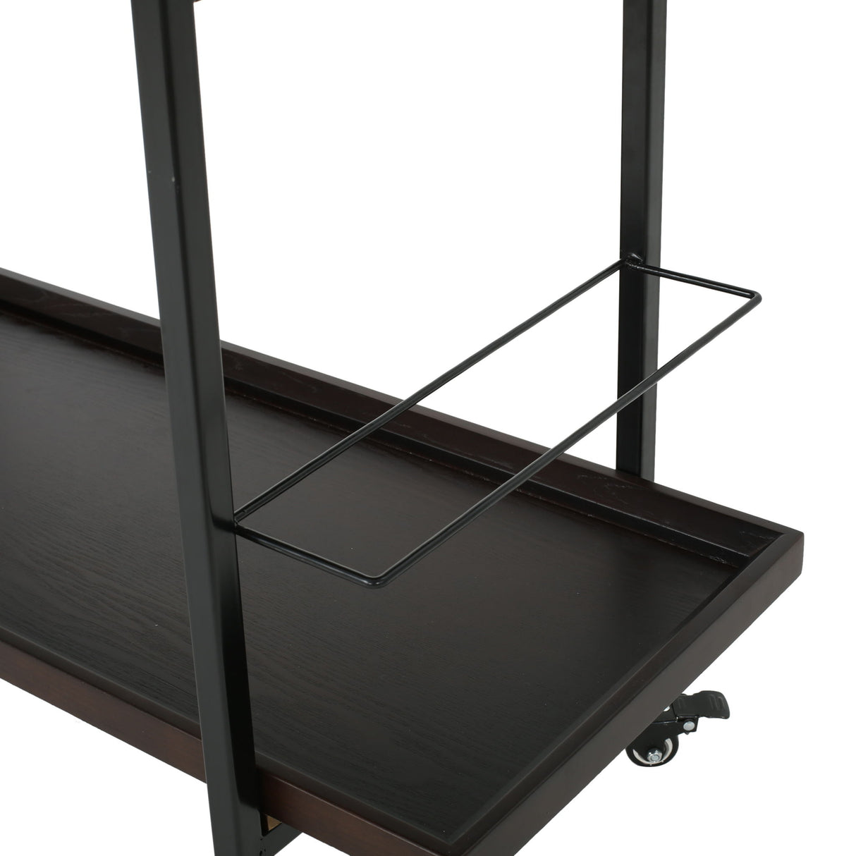 Modern Industrial Bar Cart With Shelving And Casters