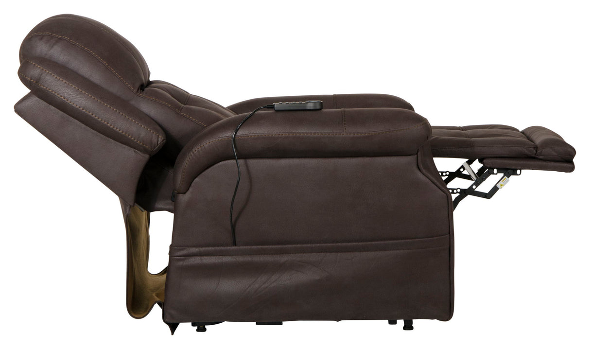 Haywood - Power Headrest Power Lift Lay Flat Recliner With Heat & Massage - Chocolate