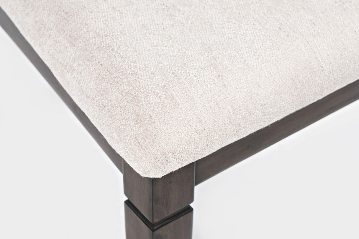 Lincoln Square - Ladderback Chair (Set of 2) - Medium Brown And White Fabric