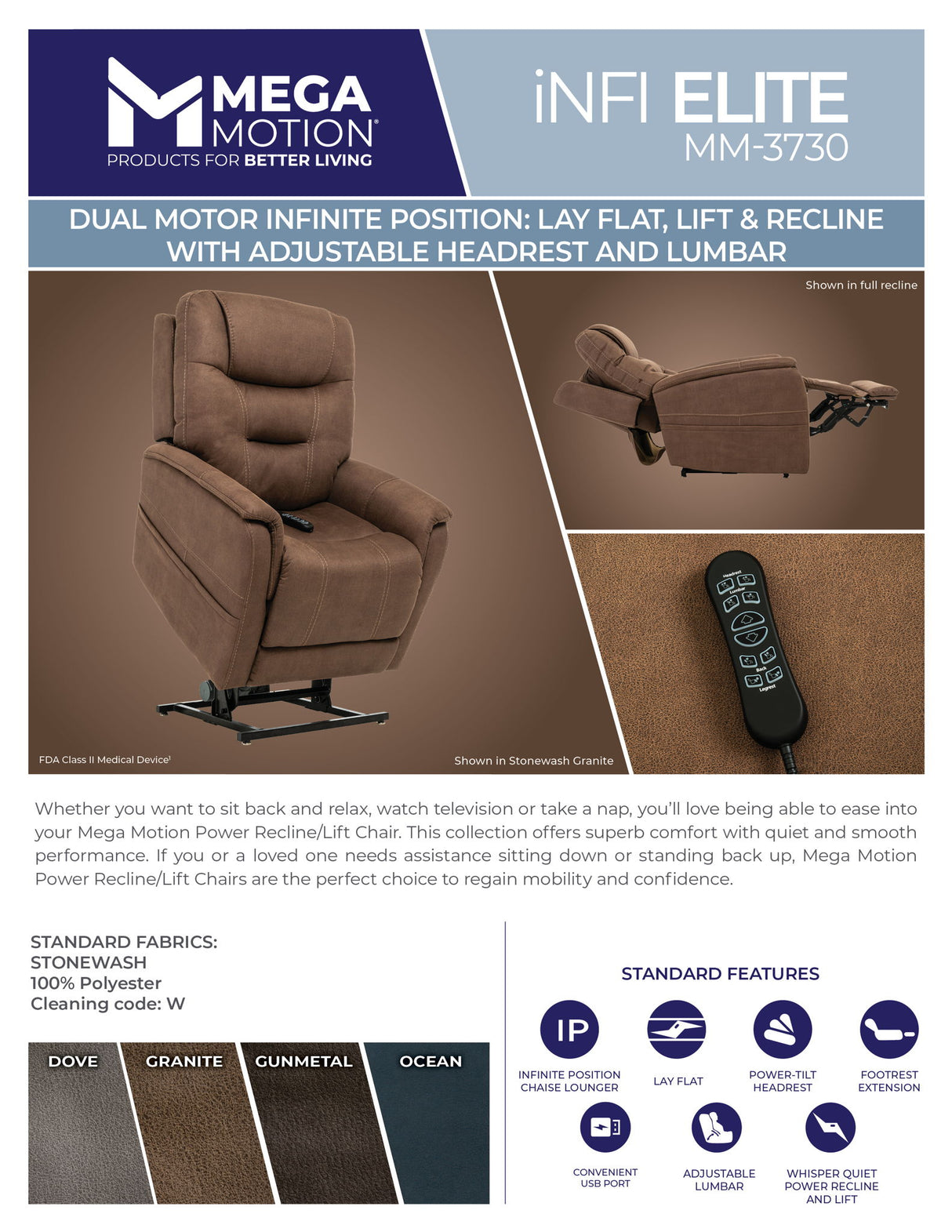 MM-3730 Power Lift Recliner