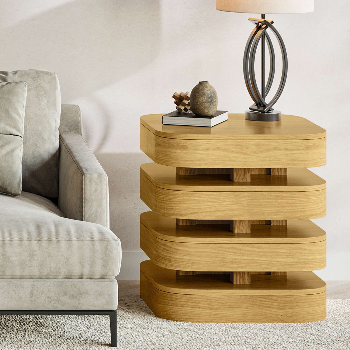 Brix Square End Table - Espresso
