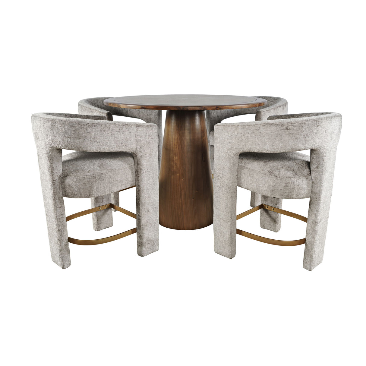Gwen - 5 Piece Counter Dining Set - Dark Brown Table