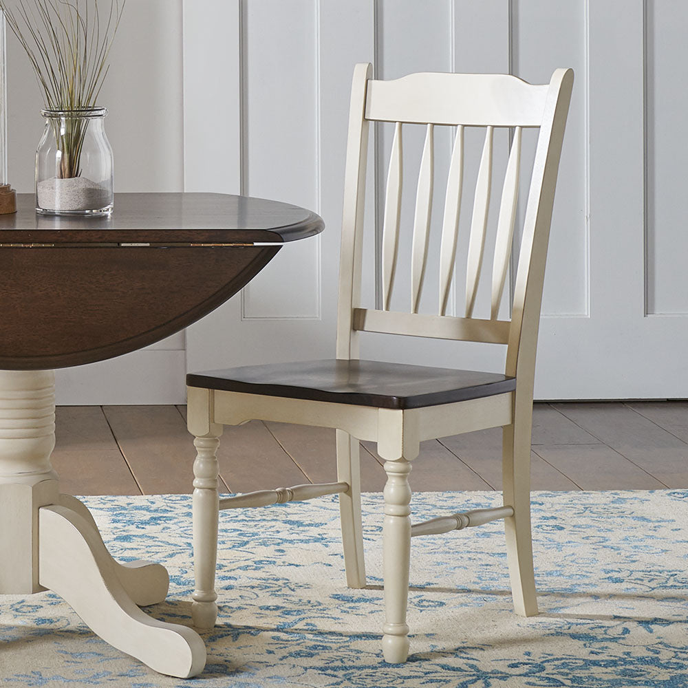 British Isles Dining British Isles Slatback Sidechair With Wood Seat