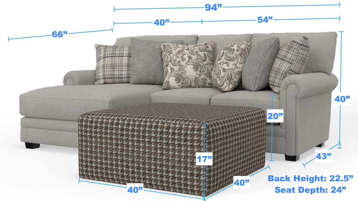 Livingston - Sectional With Comfort Coil Seating, 40" Cocktail Ottoman And Accent Pillows Included