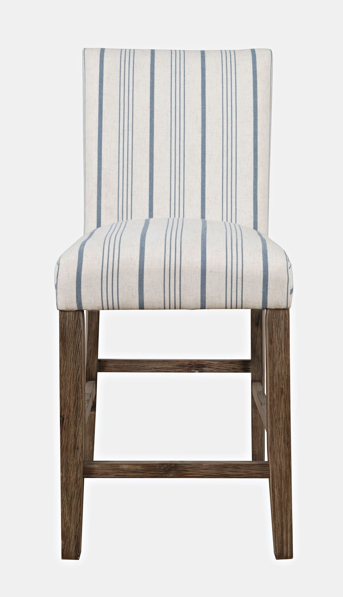 Eastern Tides - Upholstered Counter Stool (Set of 2) - Blue Stripe / White