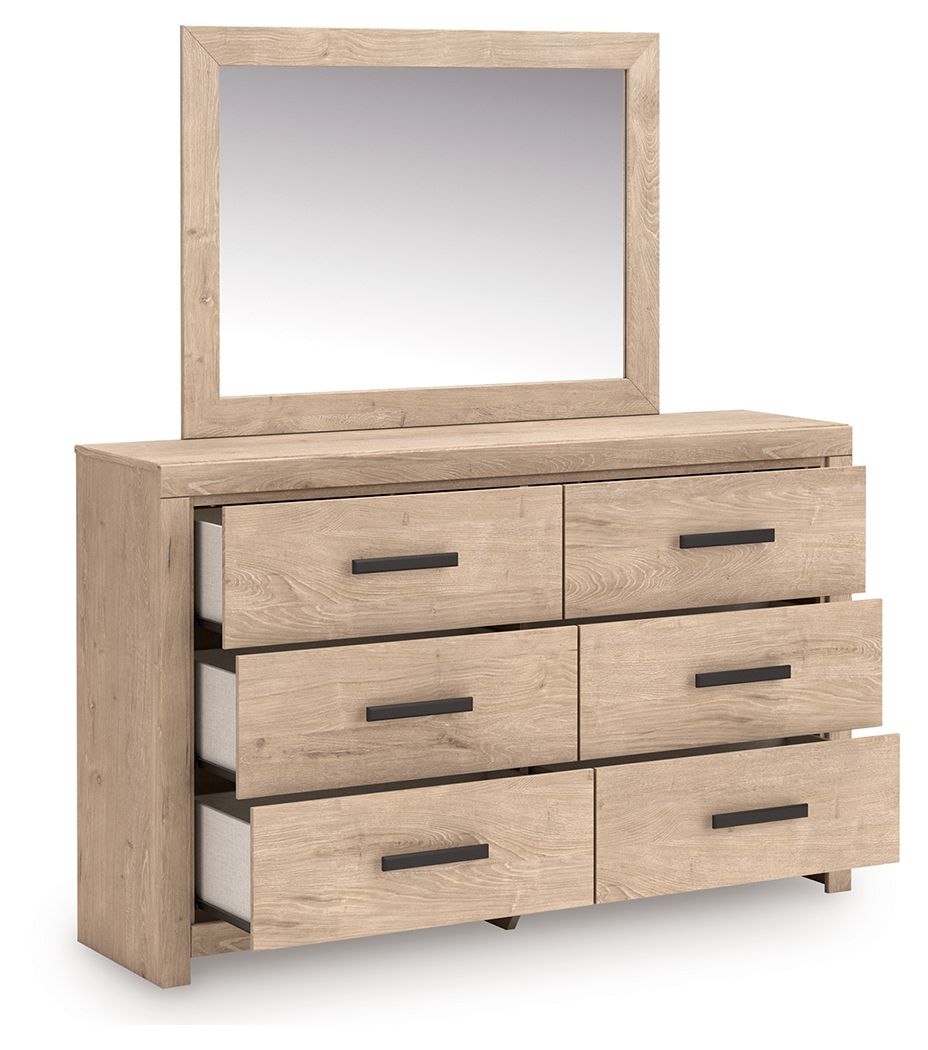 Sanginlane - Dresser and Mirror - Tan