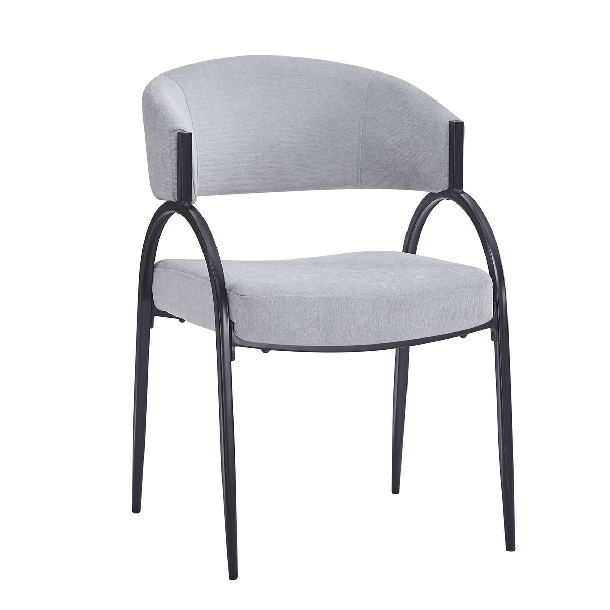 Contemporary Upholstered Dining Chairs With Metal Legs (Set of 2)