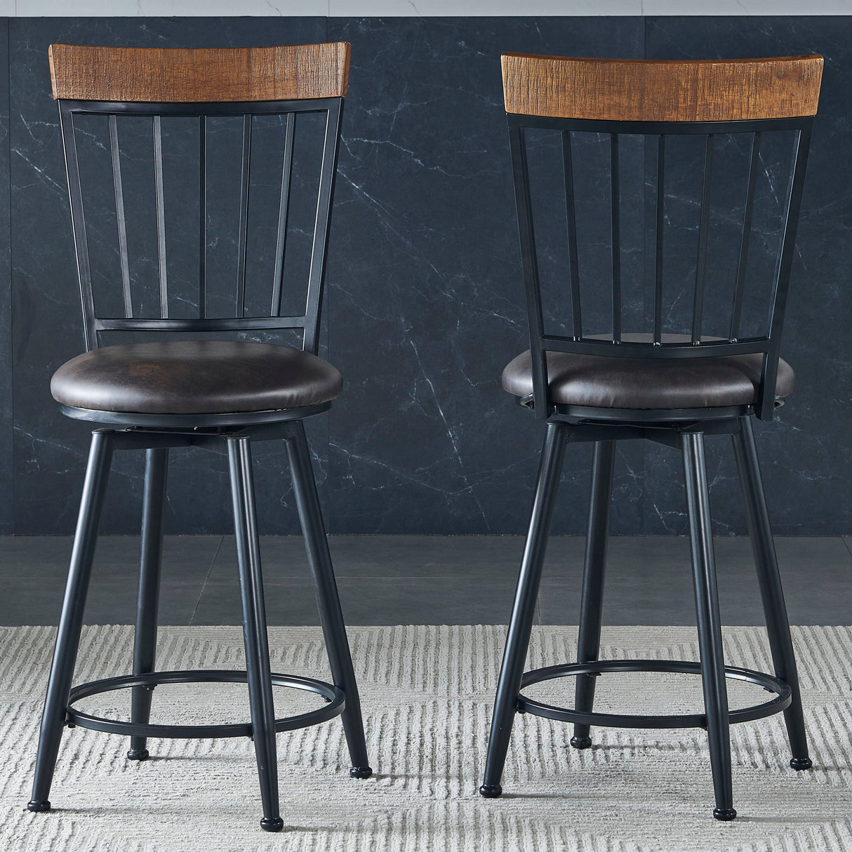 Tyler - Swivel Counter Chair (Set of 2) - Dark Gray