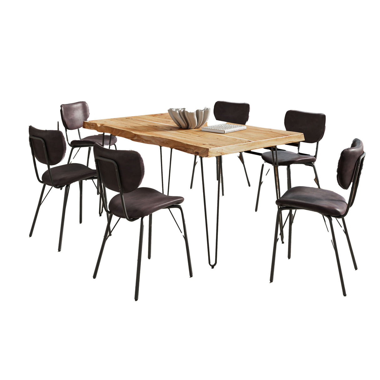 Nature's Edge - 7 Piece Upholstered Dining Set - Natural