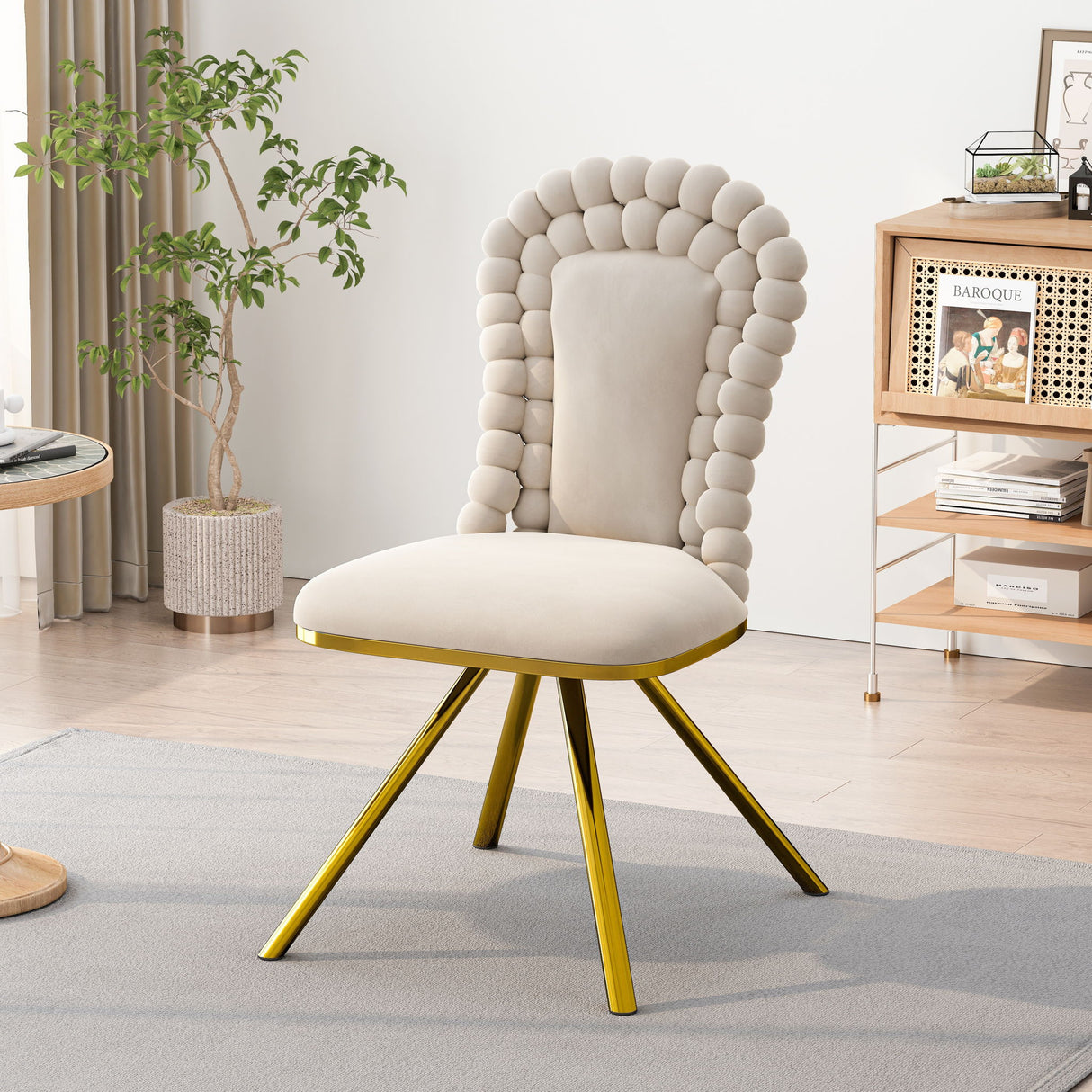 Upholstered Swivel Dining Chairs (Set of 2)