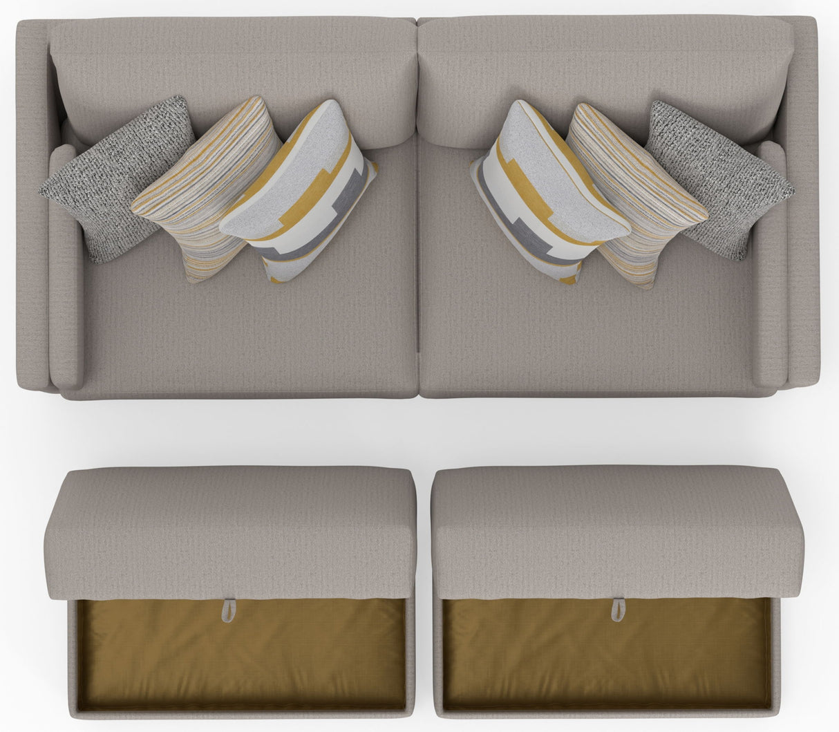 Trevor - Extra Deep Oversized Sofa With Included Storage Cocktail Ottoman