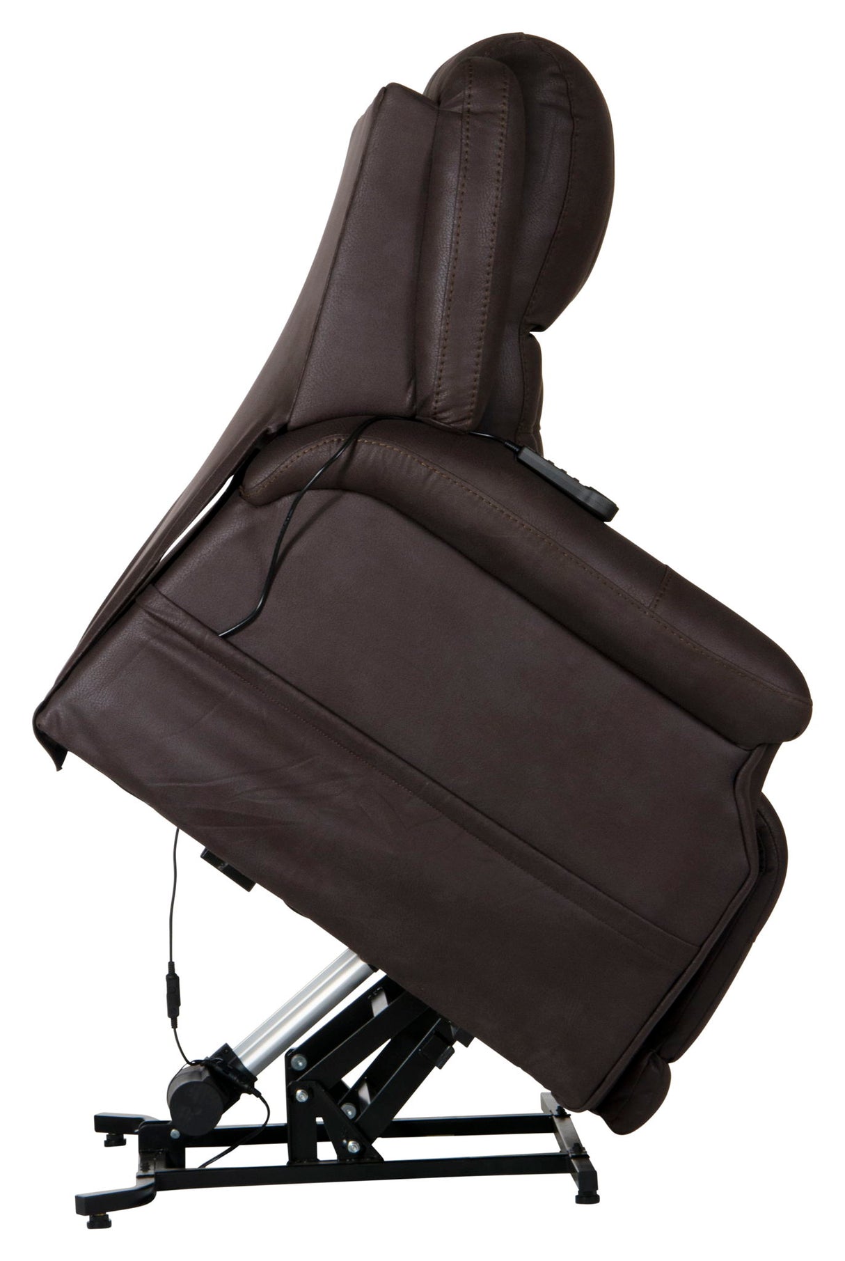 Haywood - Power Headrest Power Lift Lay Flat Recliner With Heat & Massage - Chocolate