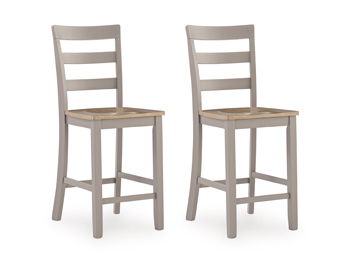 Harperfeld - Barstool (Set of 2) - Natural / Gray