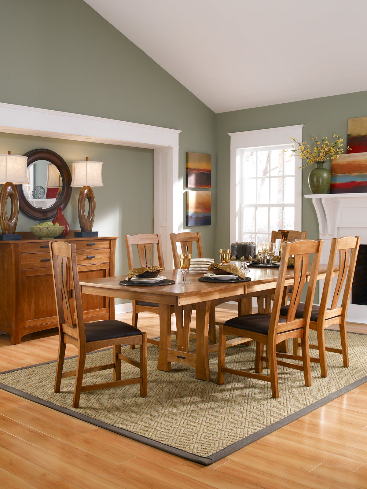 Cattail Bungalow Dining Cat 42X60 Trestle Dining Table