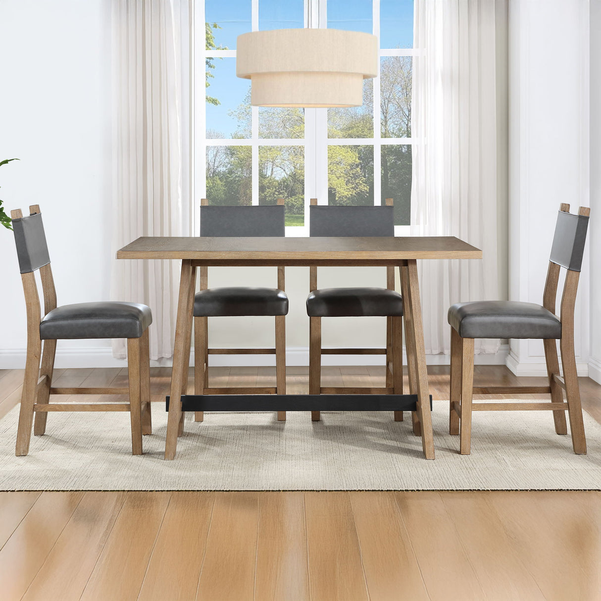 Aubrey - 5 Piece Counter Set - Brown / Black